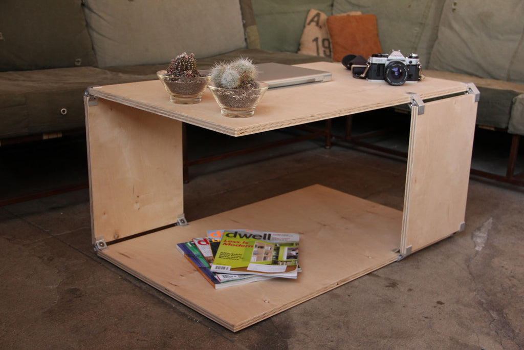 DIY plywood coffee table with PLY90 plywood clip bracket