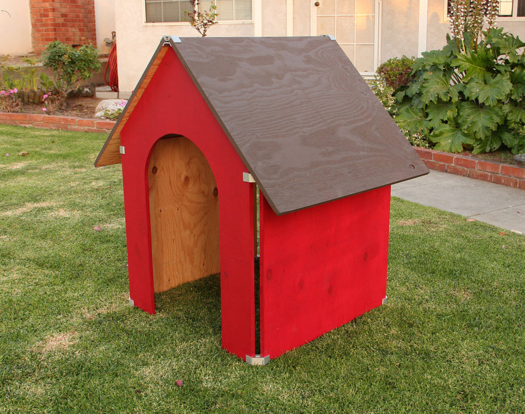 DIY plywood dog house with PLY90 plywood clip bracket