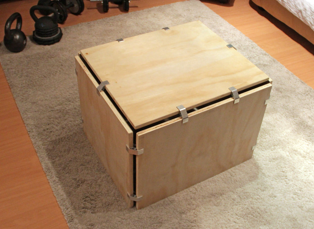 DIY plywood plyometric box with PLY90 plywood clip bracket
