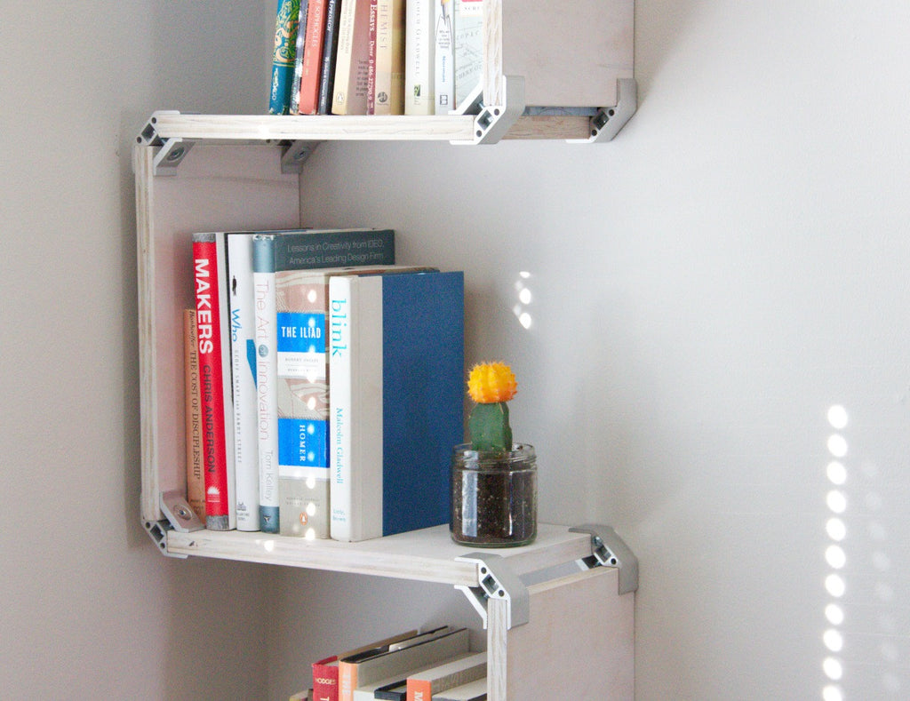 DIY plywood wall shelf with PLY90 plywood clip bracket