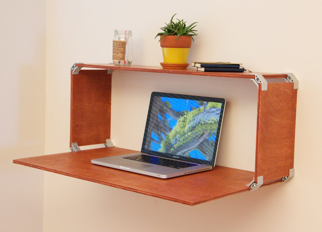 DIY plywood wall desk with PLY90 plywood clip bracket
